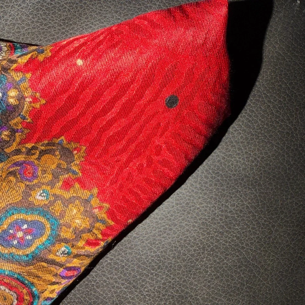 Christian Dior Red Patterned Scarf